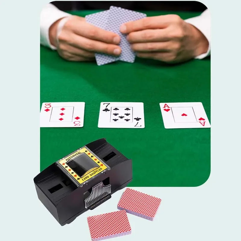 2/4 Decks Automatic Playing Card Shuffler Mixer Games Poker Card Sorter Machine Dispenser for Travel Home Xmas Party Games