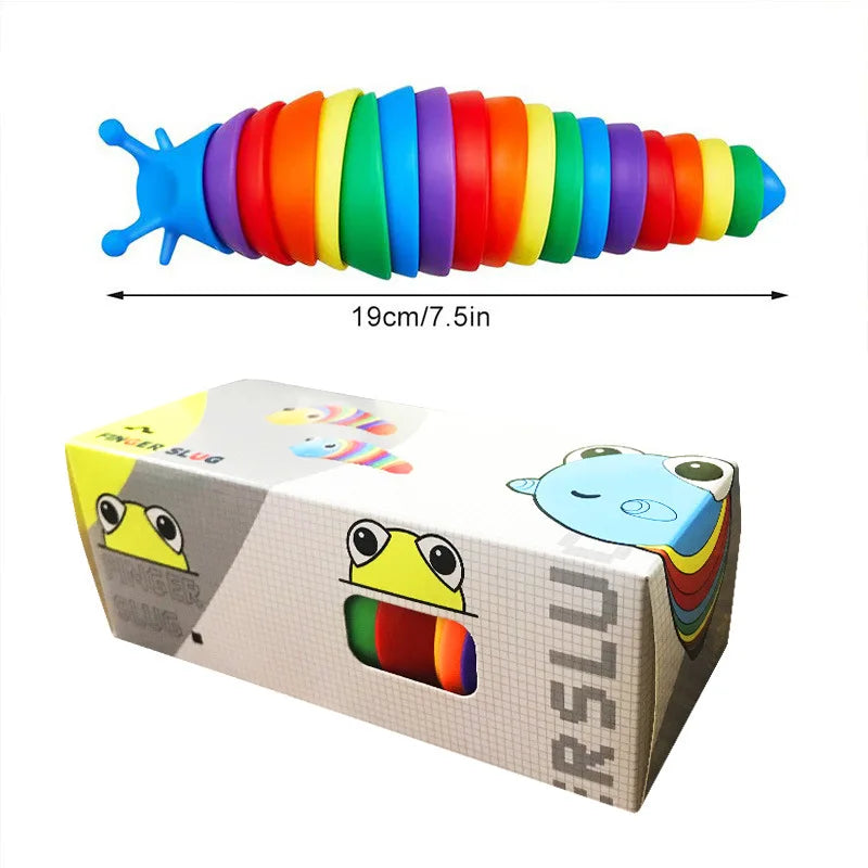 Funny Fidget Slugs Articulated Sensory Slug Toy Realistic Worm Caterpillar Fidget Toys for Kids Adults ADHD Autism Stress Relief