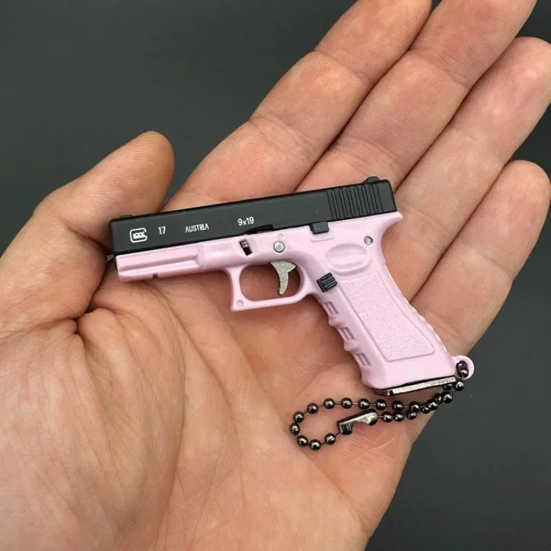 1:3 Mini G17 Metal Toy Gun Model Alloy Keychain Detachable Look Real Collection Color Impressive Birthday Gifts For Boys Adult