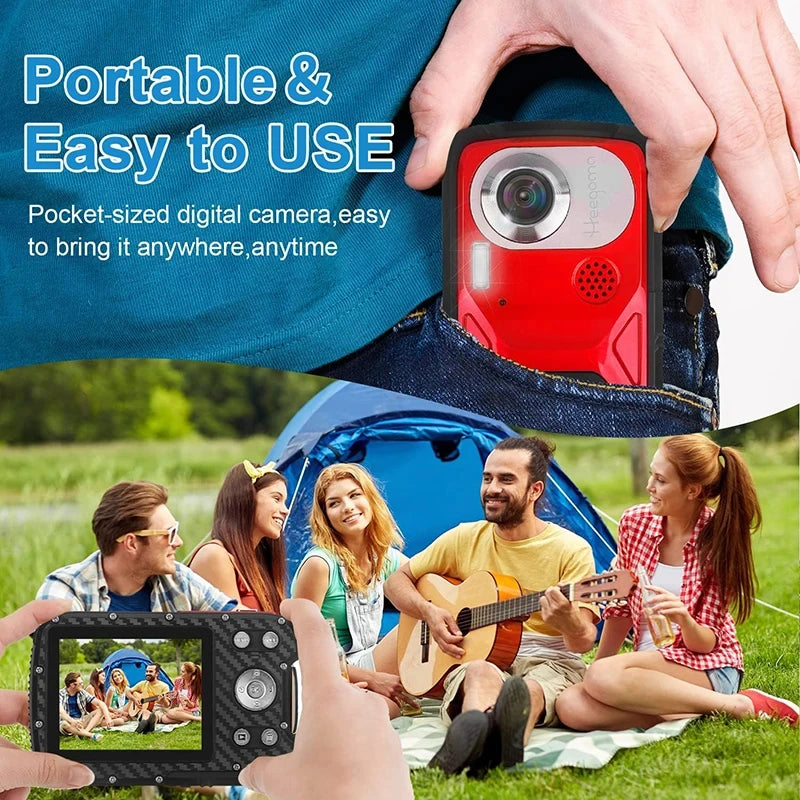 Waterproof Digital Camera HD 1080P 2.8in Compact Digital Camera for Kids Point and Shoot Camera Portable Camera for Boys Girls