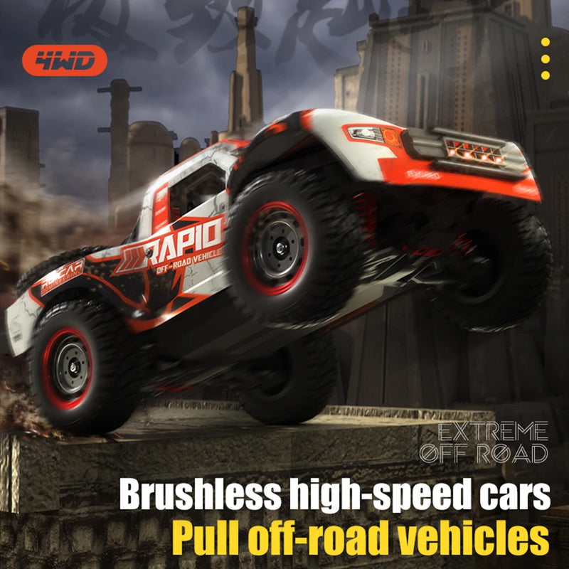 Q130 1:14 70KM/H 4WD RC Car With Light Brushless Motor Remote Control Cars High Speed Drift Monster Truck Toys for Adults Kids