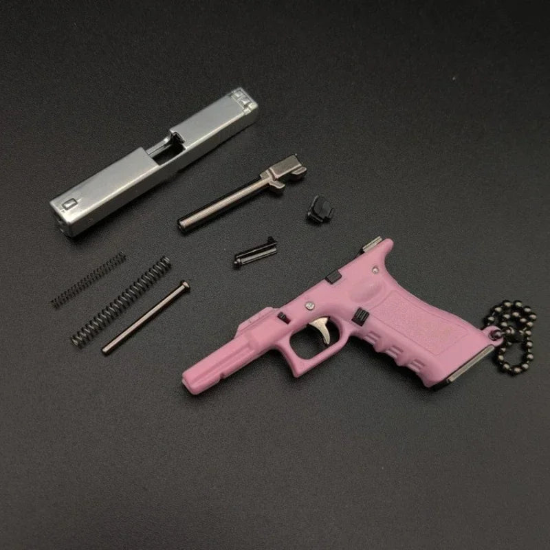 1:3 Mini G17 Metal Toy Gun Model Alloy Keychain Detachable Look Real Collection Color Impressive Birthday Gifts For Boys Adult