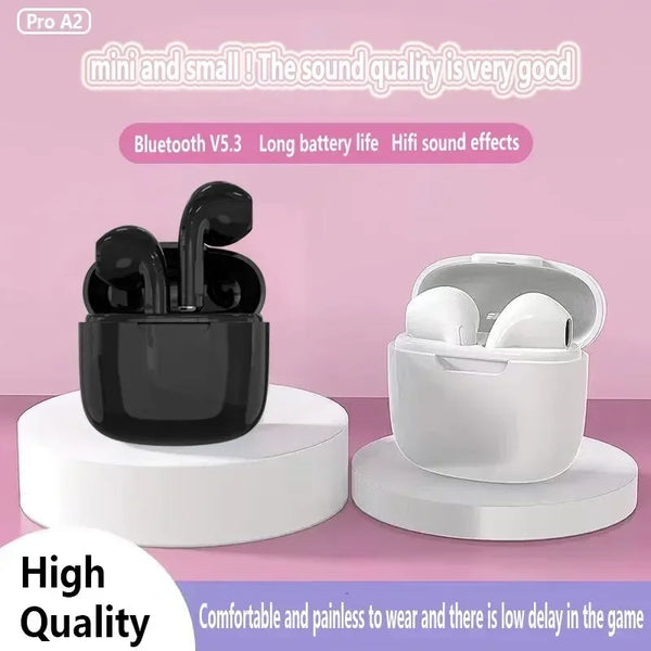 A2 TWS True Wireless Bluetooth Macaron Headphones V5.3 Ultra-long Battery Life and Stereo Low-latency Gaming Sports Headset