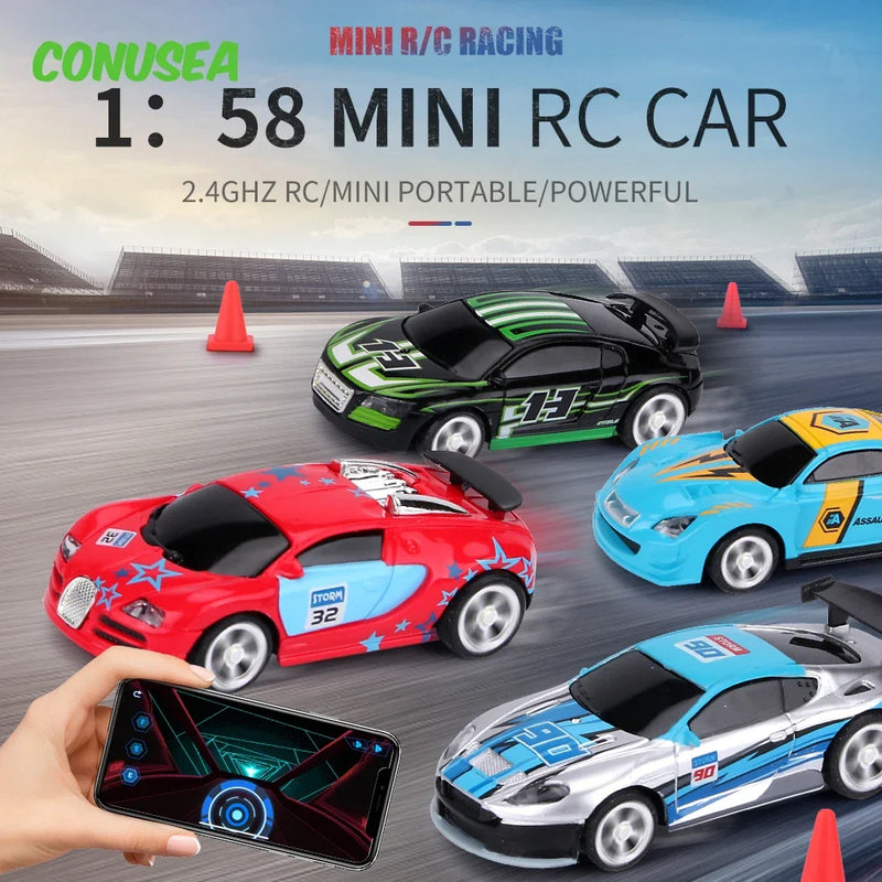 RC Racing Car Mini 1/58 Can Vehicle APP Remote controlled Cars trucks electric drift rc model Radio Contol Child Toy boys Gift