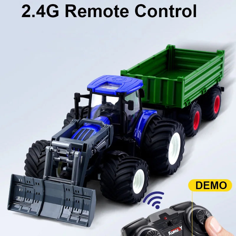 RC car toys RC Farm Tractor Trailer 1/24 2.4G Remote Control Engineering Construction Truck Farming Machine children boys gift