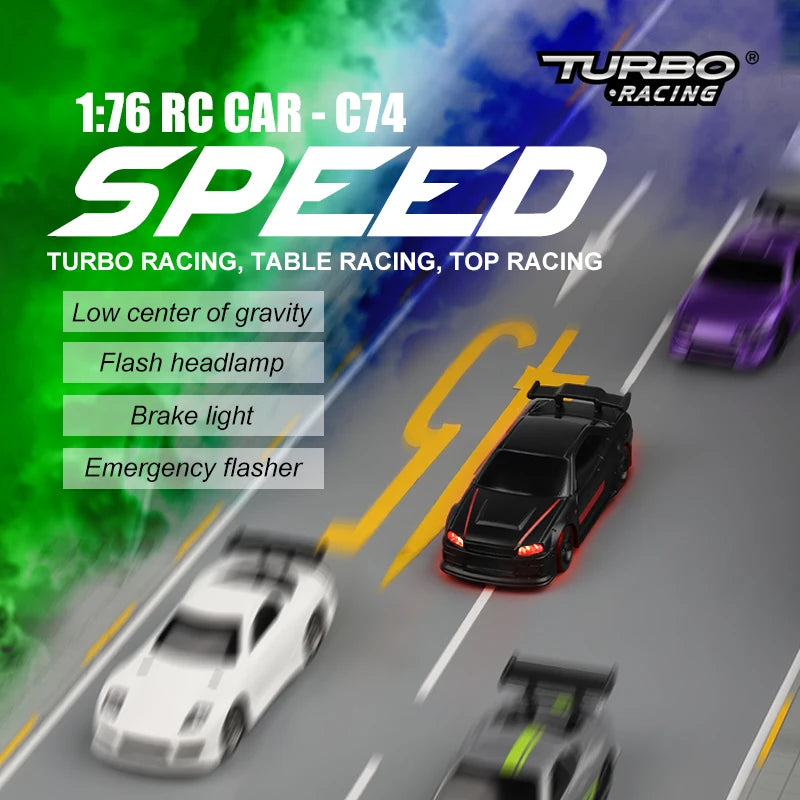 Turbo Racing 1:76 C75 C74 C73 C72 C71 On Road RC Car Radio Full Proportional Remote Control Toys RTR Kit  For Kids and Adults