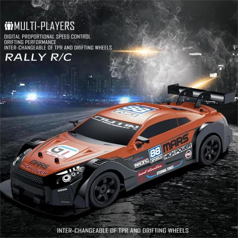 RC Cars 2.4G 4WD 1:16 Large Spray High Speed Drive Drift Car Two Type of Tire Classic Edition Professional Racing Car for Gifts