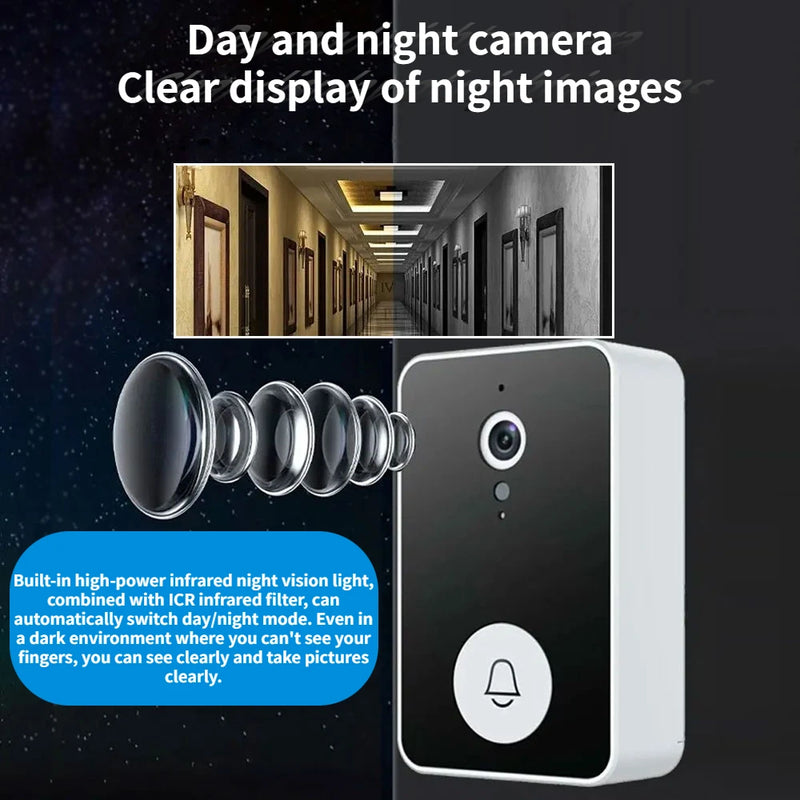 Tuya WiFi Video Doorbell Wireless HD Camera Motion Detection IR Alarm Security Smart Home Door Bell WiFi Intercom for Home