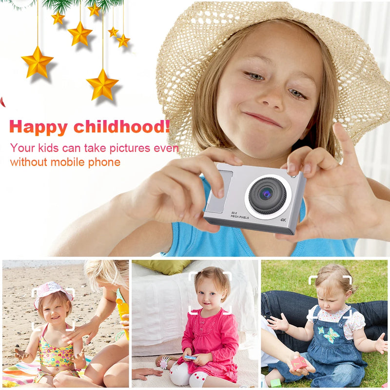 Y29 HD 1080P Digital Camera Dual Lens Digital Point and Shoot Camera 4X Zoom Portable Kids Camera Support 32GB Card for Students