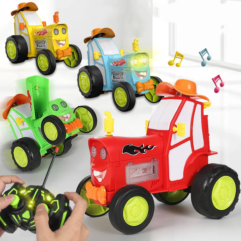 Mini Rc Car With Music Lights Crazy Jumping Vehicle Infrared Remote Control Stunt Cars Walk Upright Rc Truck Funny Children Toys