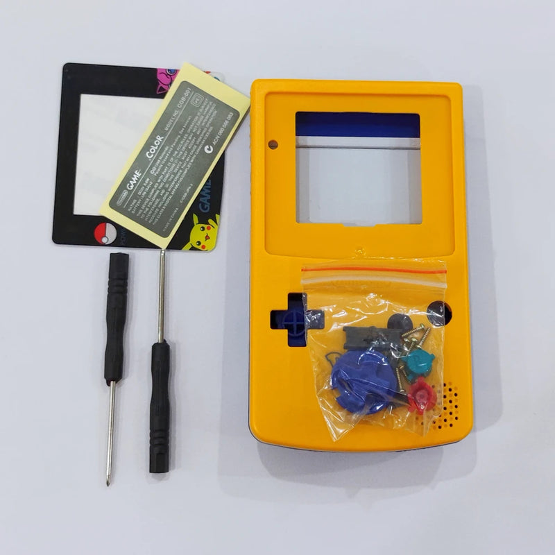 DIY Game Case For P0kem0n Limited Edition Yellow Blue Housing Shell Cover Case Replacement For Gameboy Color for GBC